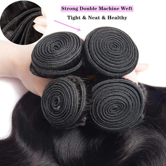 Body Wave Natural Color Brazilian Hair Bundles 100% Human Hair Bundles Long Remy Hair Extensions 1/3/4 Pieces 38 40 Inches